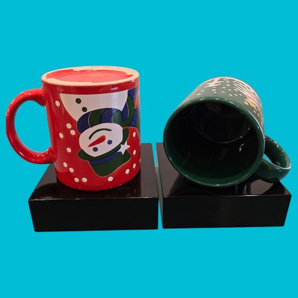 Rare Ornamental Tree Gold Star Waechtersbach Spain GRN Mug & Holiday Red Snowman - Picture 8 of 10